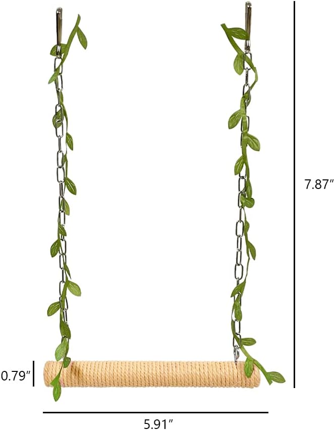 La La Pet® Hanging Wooden Pet Bird Swing - Image 6