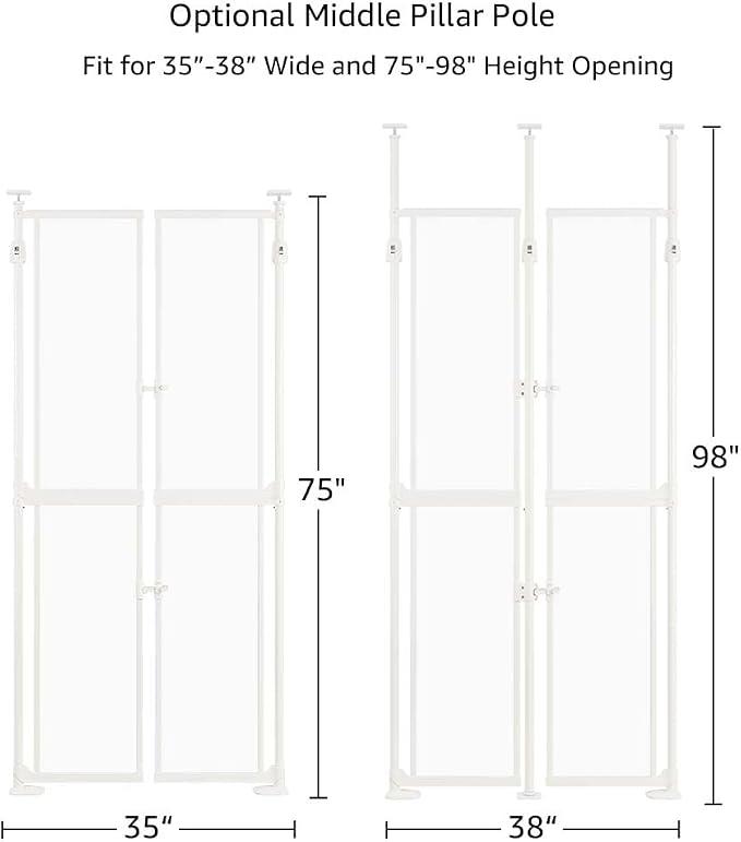 unipaws Transparent Clear Cat Safety Gate, Auto Closing and No Drilling Plus - Image 5