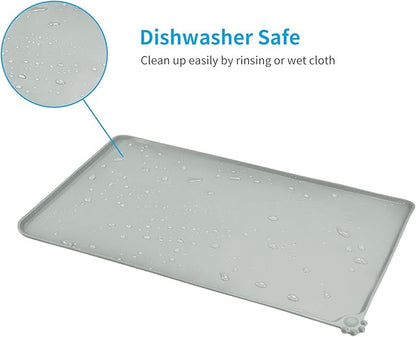 AUDWUD Silicone Waterproof Pet Feeding Mats, Anti Slip Bowl Pad, Dog Mat - Image 5