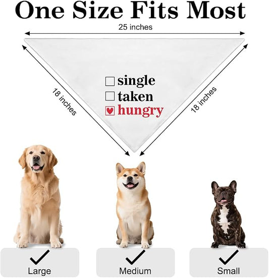 Funny Valentine's Day Dog Bandana, Single Taken Hungry Checklist Dog Bandana - Image 2