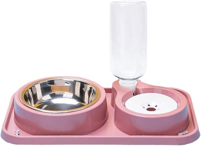 JiangYanus Double Dog Cat Bowls, Pet Water and Food Bowl Set by JiangYanus