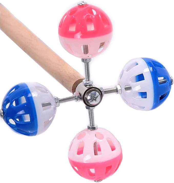 Bird Stand Perch Toy with Rotating Balls, Parakeet Stand Perch Toy - Image 4