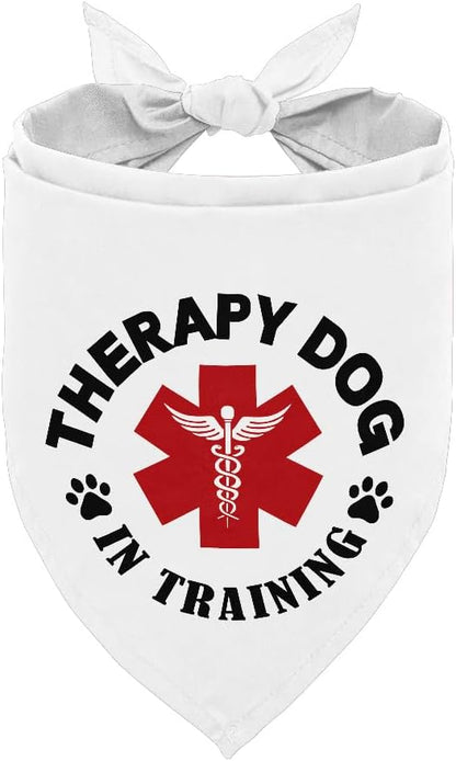 Dog Bandana, Therapy Dog Please Pet Me with, Dogs Scarf Classical Printing by AUII+JO+DESIGN