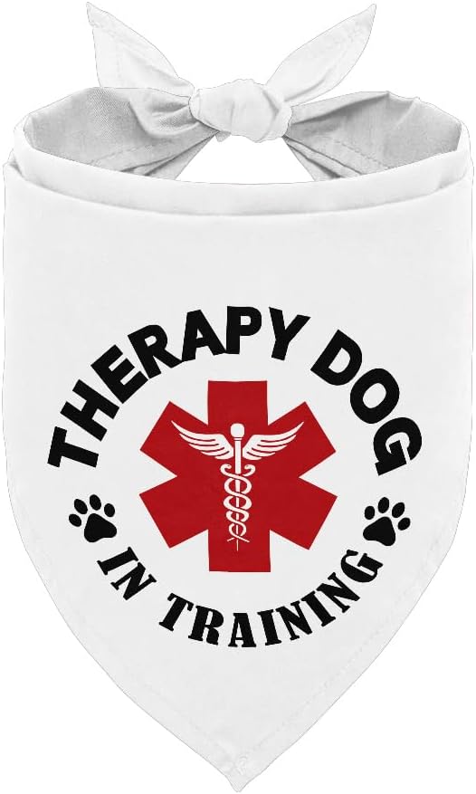 Dog Bandana, Therapy Dog Please Pet Me with, Dogs Scarf Classical Printing by AUII+JO+DESIGN