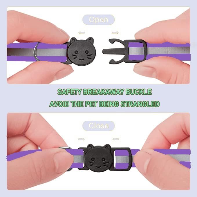 2 Pack Cat Collars Quick Release Reflective Kitten Collar - Image 4