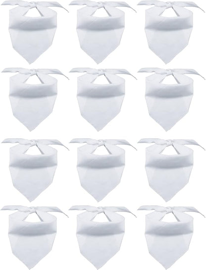 12 Pieces Sublimation Pet Bandanas White Heat Transfer Triangle Dog Scarf Blank by GroceryProduct