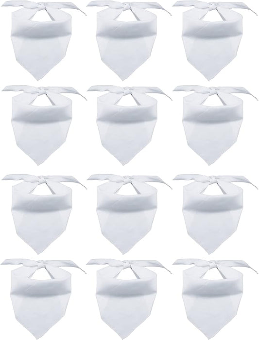 12 Pieces Sublimation Pet Bandanas White Heat Transfer Triangle Dog Scarf Blank by GroceryProduct