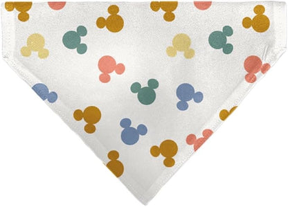 Disney Pet Bandana Mickey Mouse Ears Icon Scattered White Slip On Collar by Buckle-Down