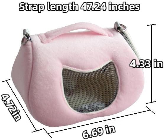 Small Pet Carrier Bag with Adjustable Shoulder Strap Hamster Travel Cage - Image 2