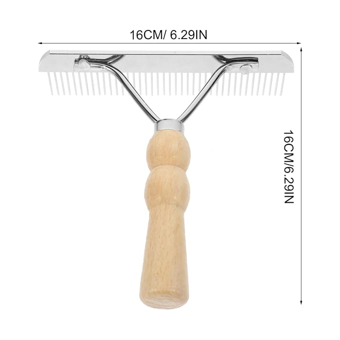iplusmile Horse Hair Comb with Wooden Handle Ergonomic Non-Slip Pet Grooming - Image 9