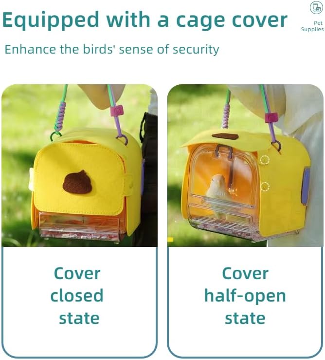 Portable Plastic Bird Cages Lightweight Waterproof Ventilated Travel Bird Cage - Image 8