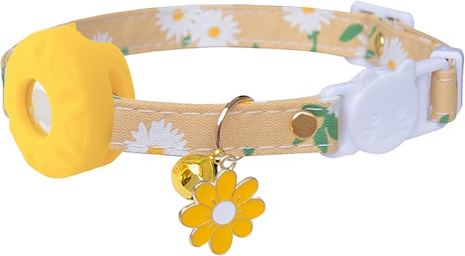 Breakaway Cat Collar with Airtag Holder, Kitten Collar with Apple Air Tag by Bencacawinstyle