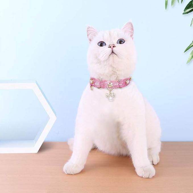 PetsHome Cat Collar, Dog Collar, PU Leather Adjustable Pet Collar - Image 5