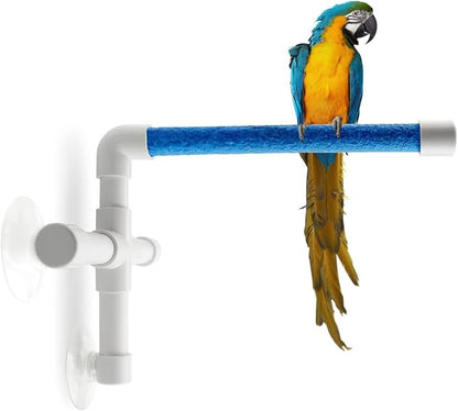 Bird Shower Perch with Suction Cup, Parrot Window Perch Stand, Parakeet Bath by Unknown