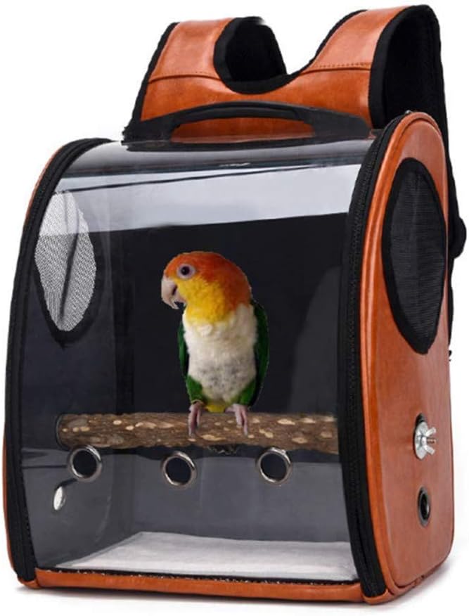 Bird Carrier Clear Parrot Outing Backpack APET Transparent Acrylic Bird Travel - Image 2