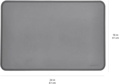 Amazon Basics Waterproof Anti-Slip Silicone Pet Food and Water Bowl Mat - Image 4