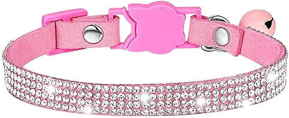 Cat Collars, Rhinestone for Girl Cats Bling Kitten Flower Adjustable Breakaway by Bbmmayy
