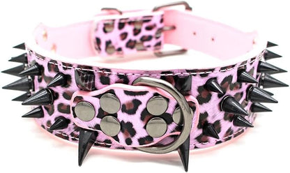 Serijoars Spiked Studded Dog Collar, PU Leather Dog Collar, Adjustable Pet by Serijoars