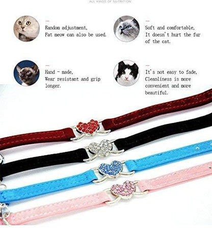 CHUKCHI Pink Soft Velvet Safe Cat Adjustable Collar - Image 3