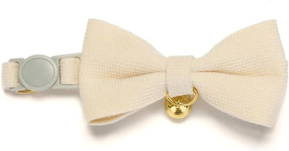 Soft Corduroy Cat Collar, Plaid Pattern, - Image 6