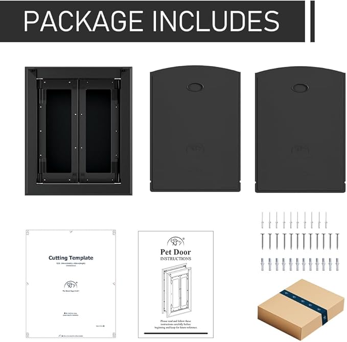 【PATAPLUS】 Aluminum French Large Dog Door, Strong Double Magnetic Flaps - Image 8