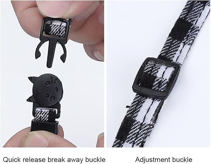 Breakaway Cat Collar with Bell and Bow, Bowtie Puppy Collars - Image 5