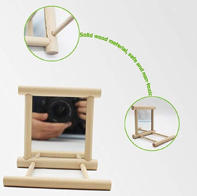 Birds Mirror for Cage, Parrot Hanging Swing - Image 5