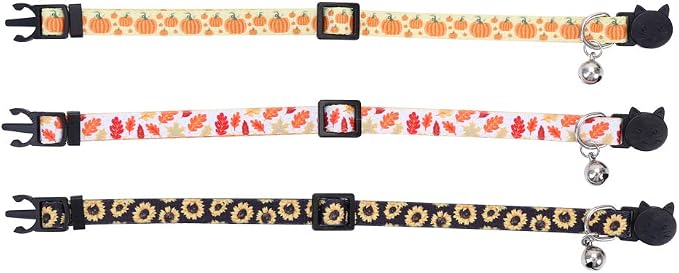 3 Pack/Set Thanksgiving Day Cat Collar Breakaway Bell Fall Autumn - Image 6