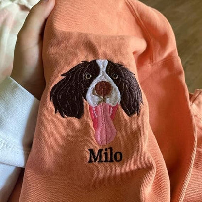 Custom Pet Embroidered Sweatshirt, Custom Dog Face Embroidered Sweatshirt - Image 2
