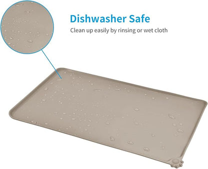 AUDWUD Silicone Waterproof Pet Feeding Mats, Anti Slip Bowl Pad, Dog Mat - Image 5