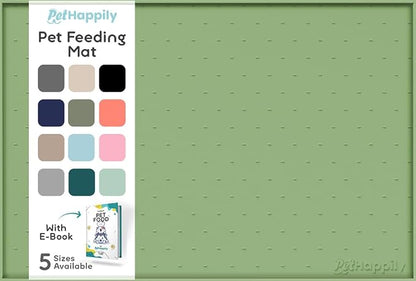 Dog Food Mat - 28x18 Raised Edges Dogs Mat by PETHAPPILY