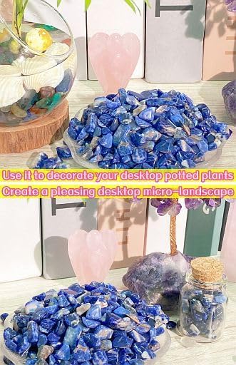 YATOJUZI Blue Sodalite 1LB Aquarium Gravel Rocks Bulk Wholesale Tumbled - Image 5