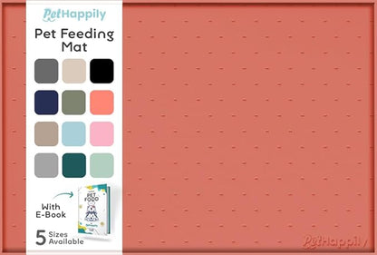Dog Food Mat - 24x15 Raised Edges Dogs Mat by PETHAPPILY