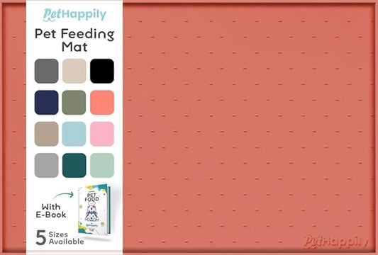 Dog Food Mat - 24x15 Raised Edges Dogs Mat by PETHAPPILY