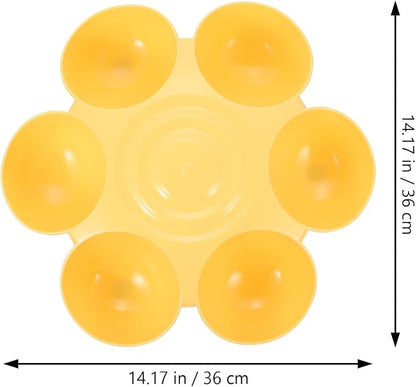 Multipurpose Pet Feeding Bowl 14X14X3.5 Inch Flower Shape Plastic Cat Dog Food - Image 7