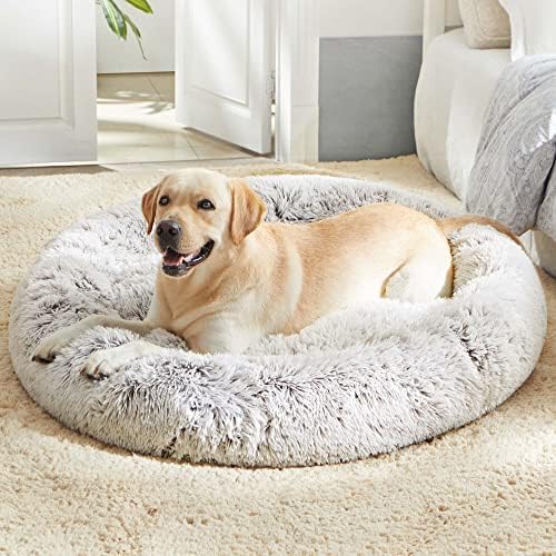 WESTERN HOME WH Calming Dog & Cat Donut Cuddler, Anti-Anxiety Warming Cozy Soft by WESTERNHOME