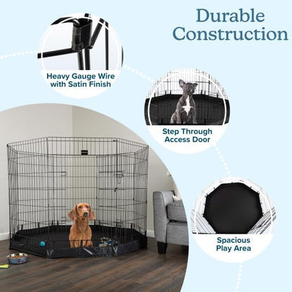 Dog Playpen - Foldable Metal Exercise Puppy Play Pen - Indoor/Outdoor Dog Fence - Image 2