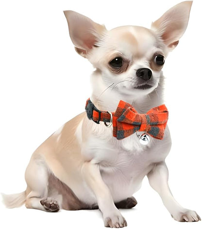 2-Pack Plaid Cat Collar with Bell and Bow, Breakaway Kitten Collar with Bell - Image 2