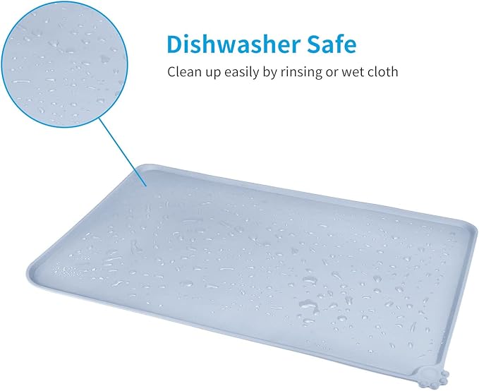 AUDWUD Silicone Waterproof Pet Feeding Mats, Anti Slip Bowl Pad, Dog Mat - Image 5