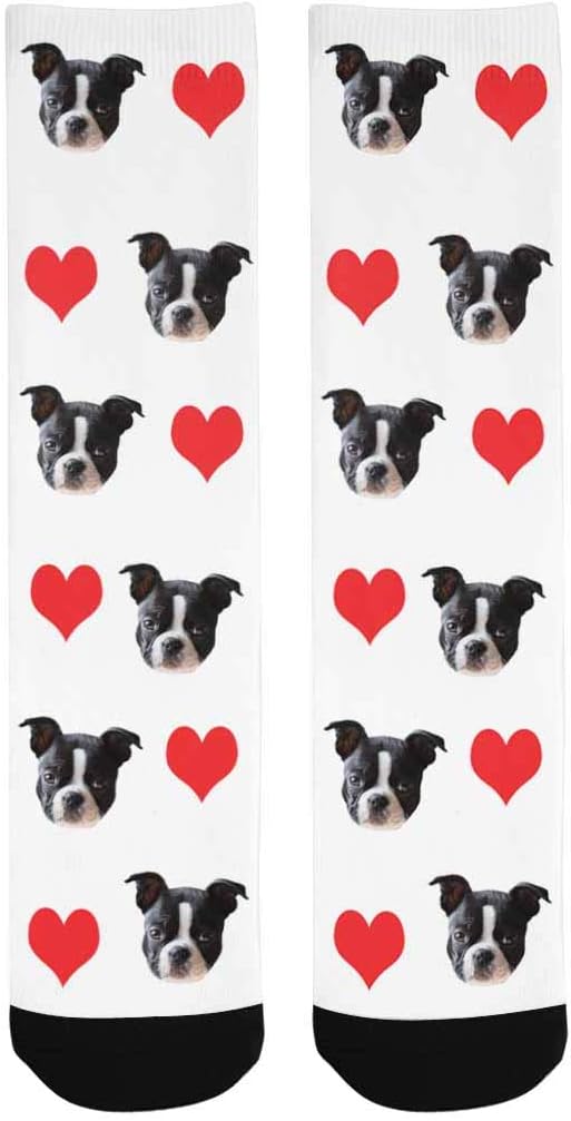 Custom Face Socks, Personalized Dog Lover Pet Photo Picture on Socks Unisex - Image 3