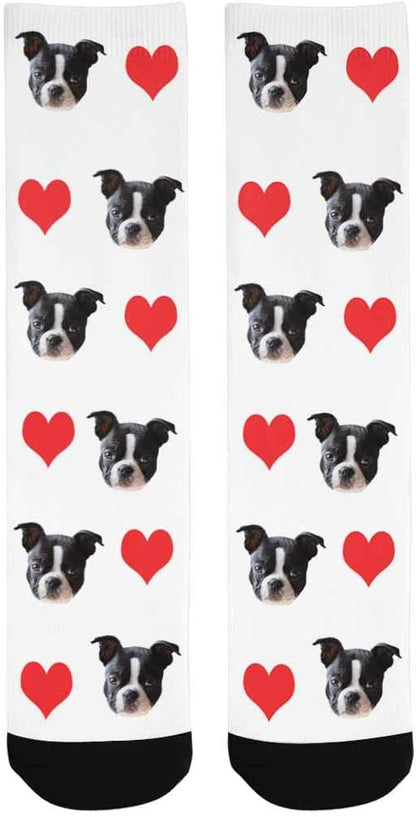 Custom Face Socks, Personalized Dog Lover Pet Photo Picture on Socks Unisex - Image 3