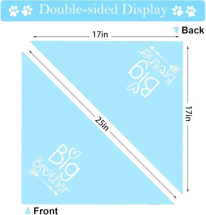 Big Sister Big Brother Dog Bandanas, Adjustable Double Sided Pet Bandana - Image 5