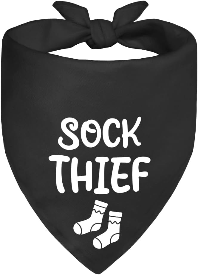 Sock Thief Black Dog Bandana, Puppy Fashion Accessory by ZBBFSCSB