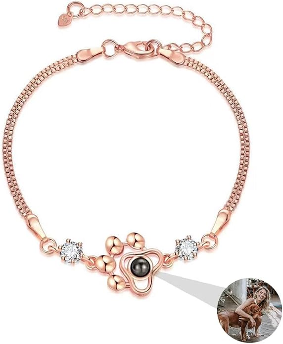 Custom Photo Projection Bracelet Dog Paw Bracelets Personalized Photo Bracelet by Wexibauyl