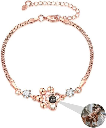 Custom Photo Projection Bracelet Dog Paw Bracelets Personalized Photo Bracelet by Wexibauyl