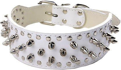 Serijoars Spiked Studded Dog Collar, PU Leather Dog Collar, Adjustable Pet by Serijoars