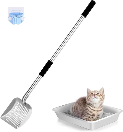 Cat Litter Spoon Metal Removable Stainless Steel Long Handle Cat Litter Screen by LYCC