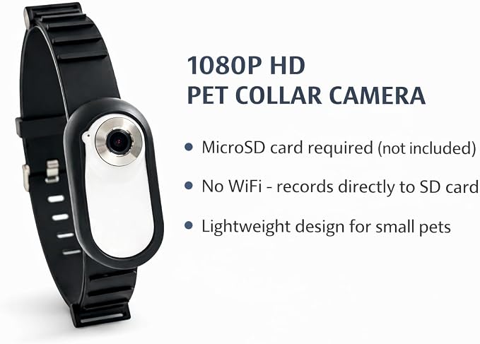 Mini Dog Collar Camera 1080P – Records to Micro SD Card – No Live Streaming – - Image 3