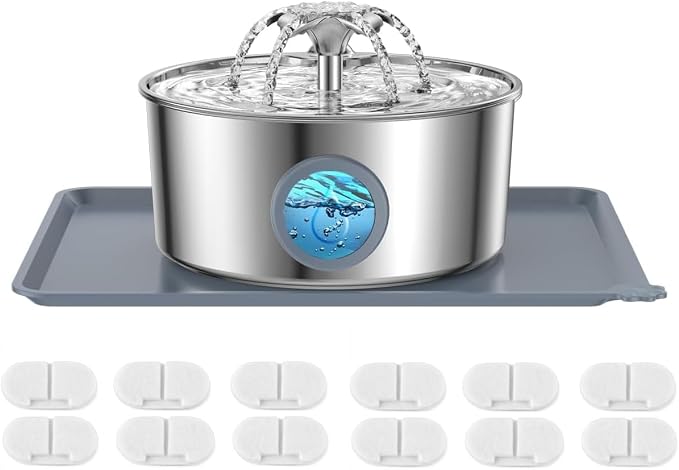 LucidShine 108oz/3.2L Stainless Steel Cat Water Fountain by Unknown
