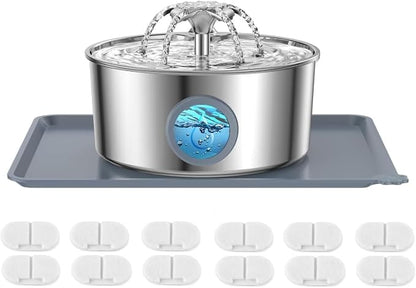 LucidShine 108oz/3.2L Stainless Steel Cat Water Fountain by Unknown